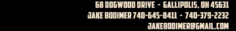 Bodimer Bros. Showpigs: 68 Dogwood Drive Gallipolis, OH 45631  Jake Bodimer 740-645-8411 or 740-379-2232